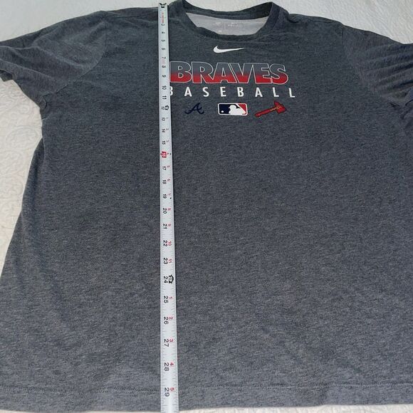 Nike Dri-Fit Atlanta Braves Gray Men’s Short-Sleeve T-shirt Size XXL - Picture 7 of 7